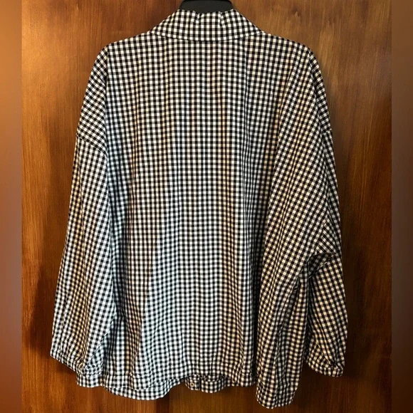 EUC Vintage CJ Banks Black & White Gingham Check Cotton Jacket | Women’s Plus 2X - Picture 2 of 16